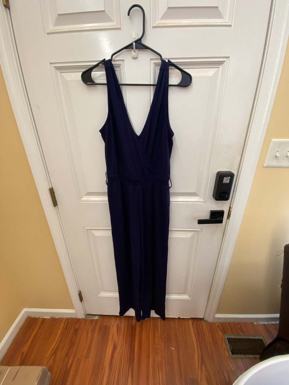 caralynmirand x The Drop Women's Sleeveless Wrap Jumpsuit Navy Blue Medium